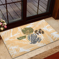 Rotuman Culture Island Pride Rubber Doormat Traditional Polynesian Tribal Pattern With Island Map TS04 - Polynesian Pride