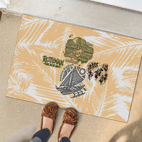Rotuman Culture Island Pride Rubber Doormat Traditional Polynesian Tribal Pattern With Island Map TS04 - Polynesian Pride