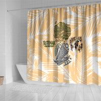Rotuman Culture Island Pride Shower Curtain Traditional Polynesian Tribal Pattern With Island Map TS04 - Polynesian Pride