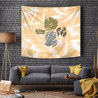 Rotuman Culture Island Pride Tapestry Traditional Polynesian Tribal Pattern With Island Map TS04 Yellow Beige - Polynesian Pride