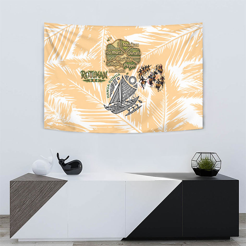 Rotuman Culture Island Pride Tapestry Traditional Polynesian Tribal Pattern With Island Map TS04 - Polynesian Pride