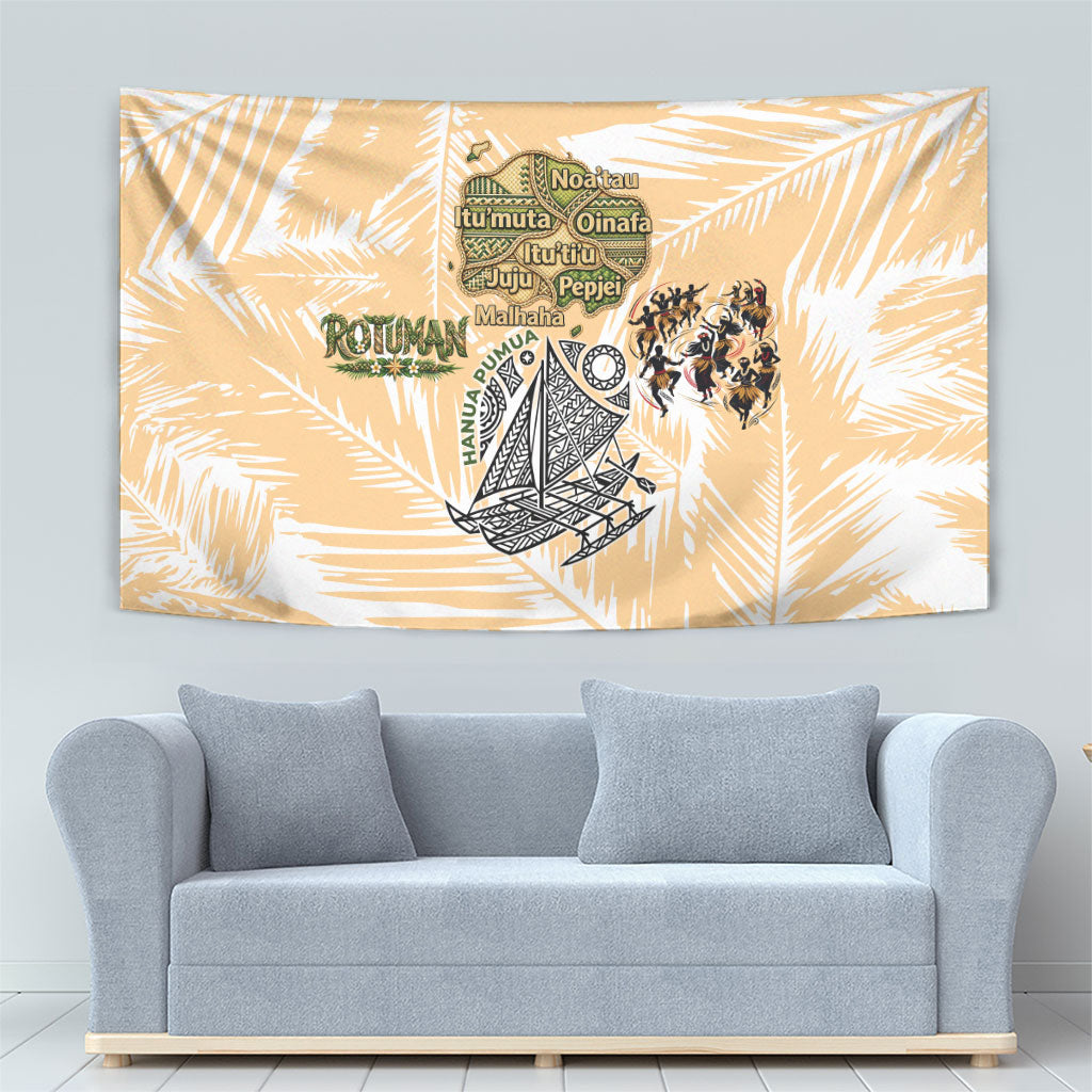 Rotuman Culture Island Pride Tapestry Traditional Polynesian Tribal Pattern With Island Map TS04 - Polynesian Pride