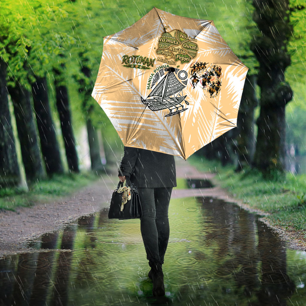 Rotuman Culture Island Pride Umbrella Traditional Polynesian Tribal Pattern With Island Map TS04 - Polynesian Pride