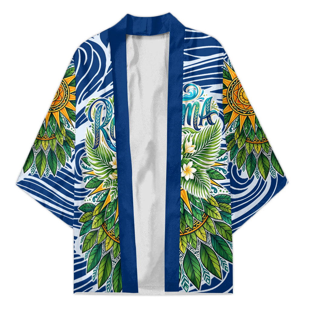 Rotuma Fiji Island Pride Kimono Ocean Wave Coral Reef Marine Life Tribal Tattoo TS04 Unisex Blue Green - Polynesian Pride