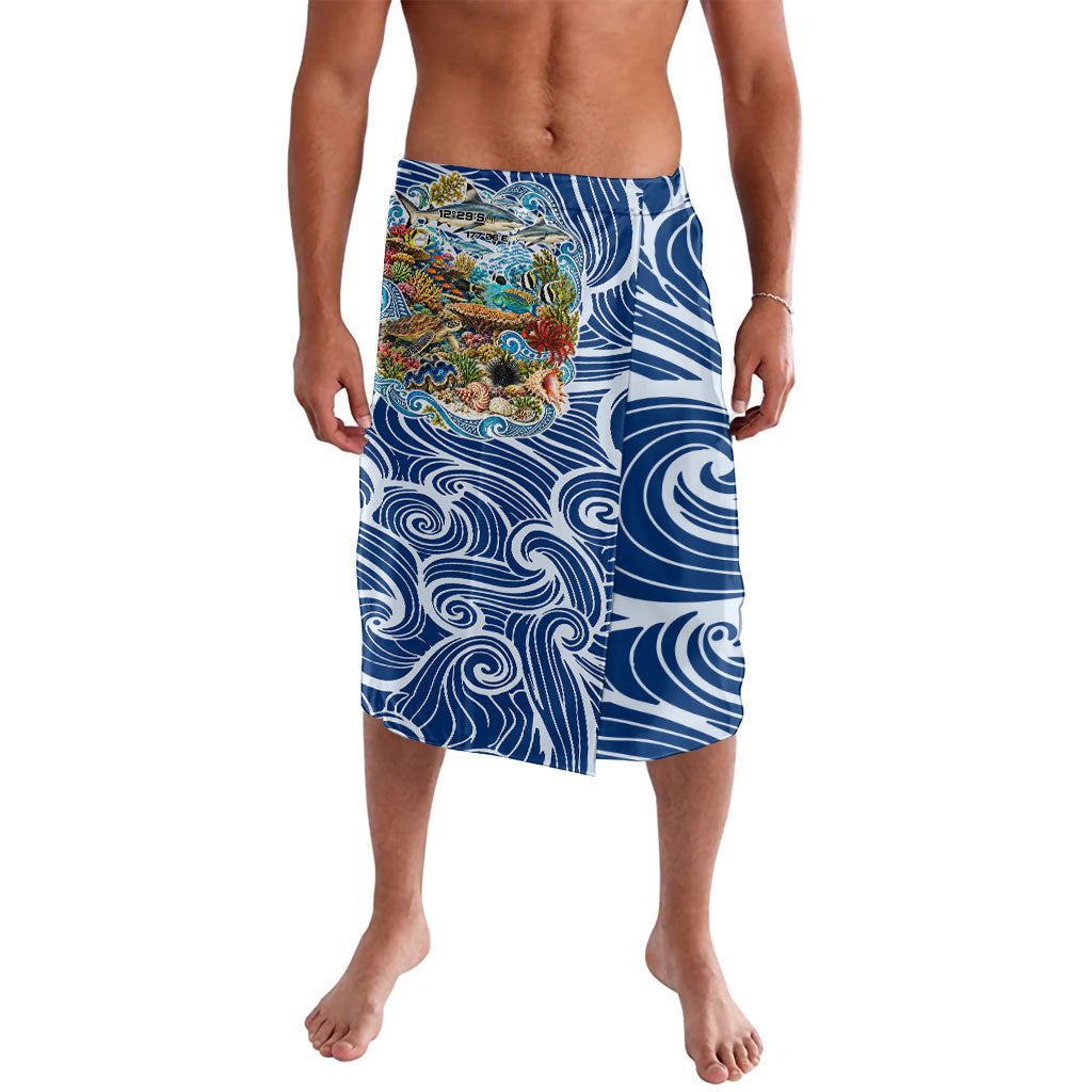Rotuma Fiji Island Pride Lavalava Ocean Wave Coral Reef Marine Life Tribal Tattoo TS04 Blue Green - Polynesian Pride