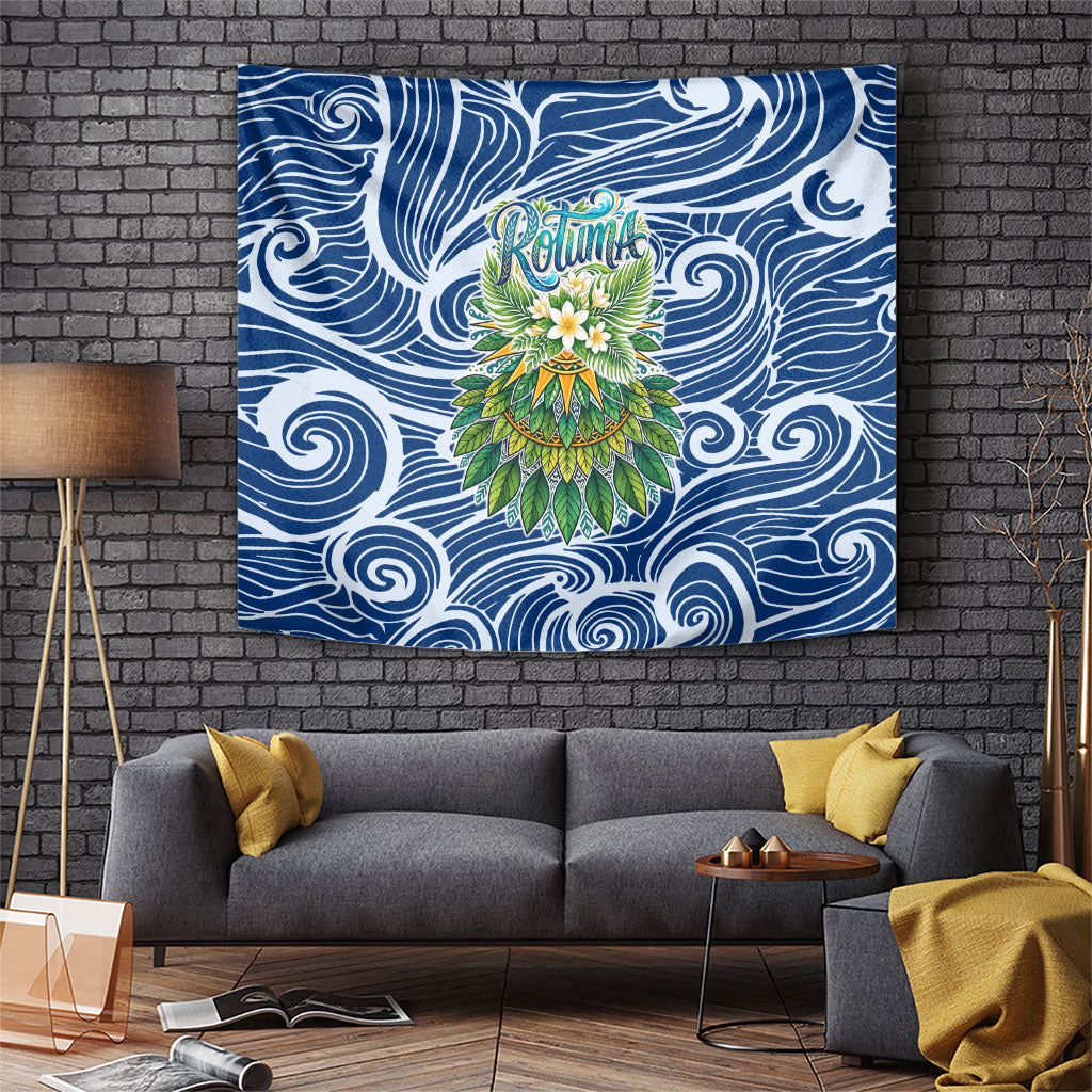Rotuma Fiji Island Pride Tapestry Ocean Wave Coral Reef Marine Life Tribal Tattoo TS04 Blue Green - Polynesian Pride