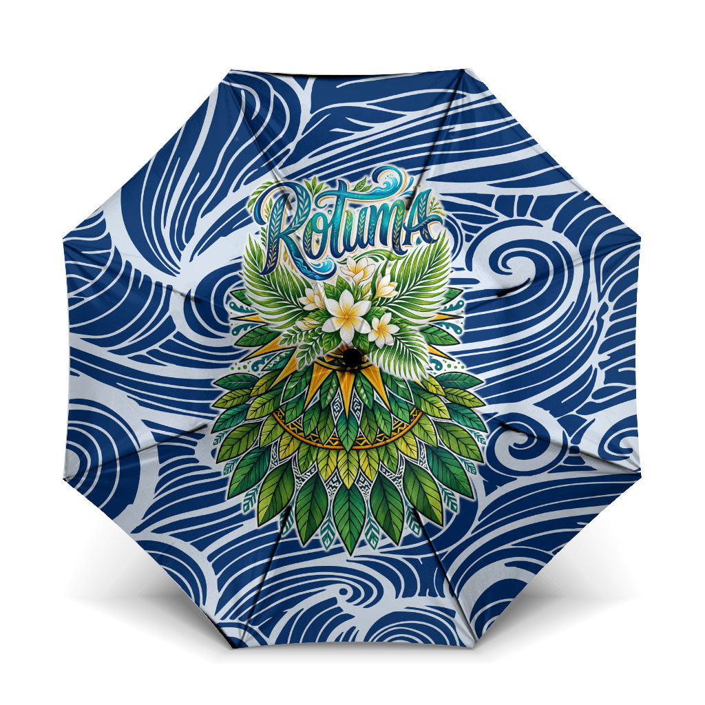 Rotuma Fiji Island Pride Umbrella Ocean Wave Coral Reef Marine Life Tribal Tattoo TS04 One Size Folded 11.42 inch Opened Diameter 37.4 inch Blue Green - Polynesian Pride