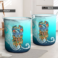 Floating Future Saving Tuvalu Laundry Basket Ocean Blue Pacific Polynesian Cultural Art Marine Wildlife TS04 - Polynesian Pride