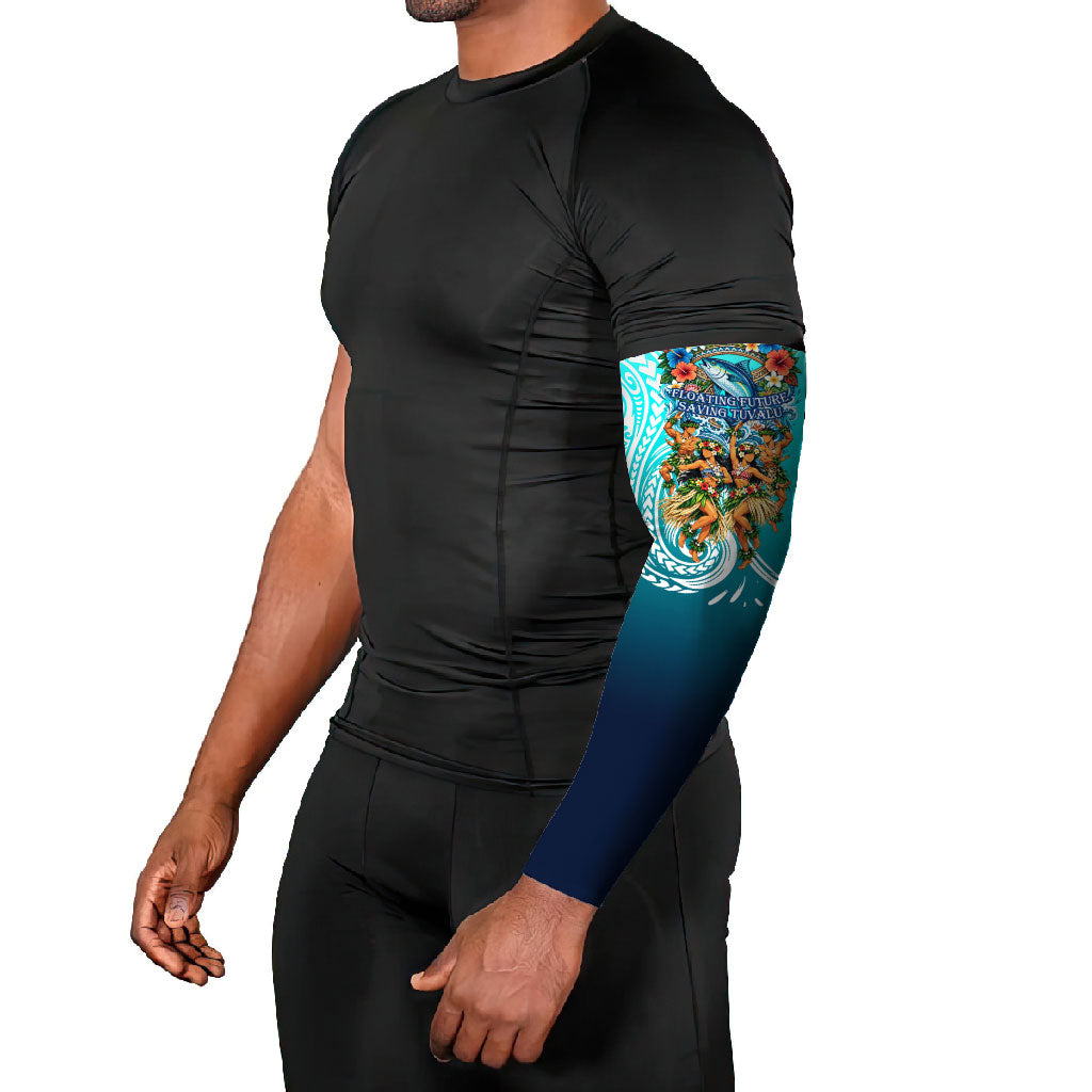 Floating Future Saving Tuvalu Arm Sleeves Ocean Blue Pacific Polynesian Cultural Art Marine Wildlife TS04 - Polynesian Pride