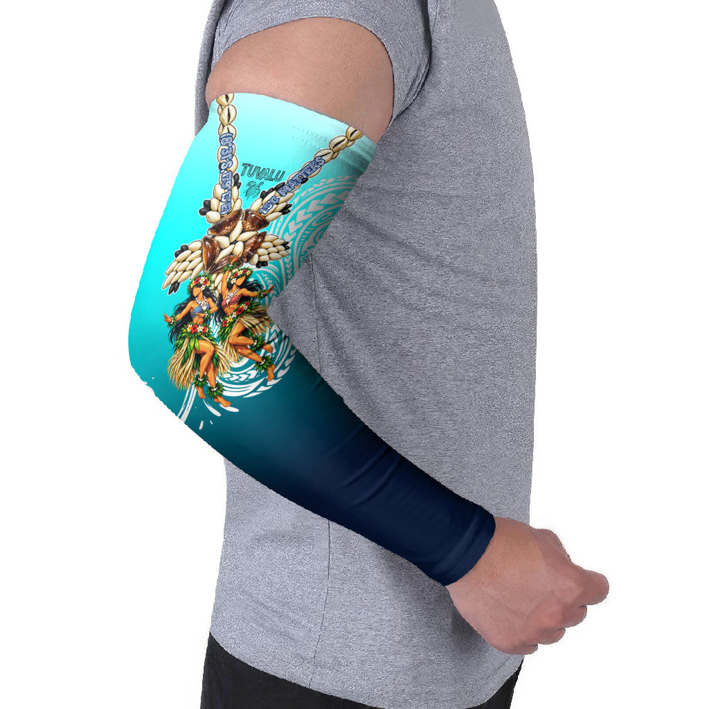 Floating Future Saving Tuvalu Arm Sleeves Ocean Blue Pacific Polynesian Cultural Art Marine Wildlife TS04 - Polynesian Pride
