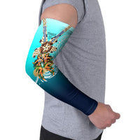 Floating Future Saving Tuvalu Arm Sleeves Ocean Blue Pacific Polynesian Cultural Art Marine Wildlife TS04 - Polynesian Pride