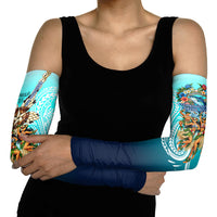 Floating Future Saving Tuvalu Arm Sleeves Ocean Blue Pacific Polynesian Cultural Art Marine Wildlife TS04 - Polynesian Pride