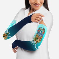 Floating Future Saving Tuvalu Arm Sleeves Ocean Blue Pacific Polynesian Cultural Art Marine Wildlife TS04 - Polynesian Pride