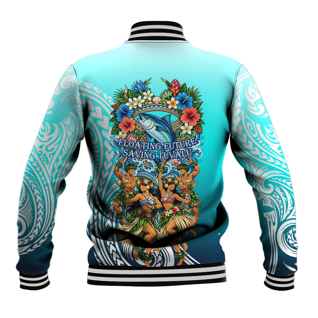 Floating Future Saving Tuvalu Baseball Jacket Ocean Blue Pacific Polynesian Cultural Art Marine Wildlife TS04 - Polynesian Pride