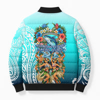 Floating Future Saving Tuvalu Bomber Puffer Jacket Ocean Blue Pacific Polynesian Cultural Art Marine Wildlife TS04 - Polynesian Pride