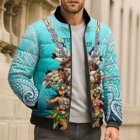 Floating Future Saving Tuvalu Bomber Puffer Jacket Ocean Blue Pacific Polynesian Cultural Art Marine Wildlife TS04 - Polynesian Pride