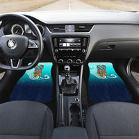 Floating Future Saving Tuvalu Car Mats Ocean Blue Pacific Polynesian Cultural Art Marine Wildlife TS04 Set 2pcs - Front Blue White - Polynesian Pride