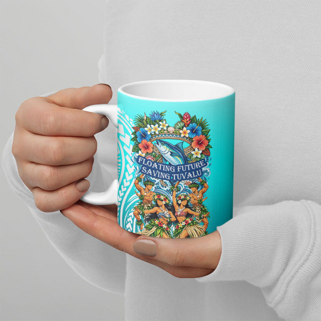 Floating Future Saving Tuvalu Ceramic Mug Ocean Blue Pacific Polynesian Cultural Art Marine Wildlife TS04 - Polynesian Pride