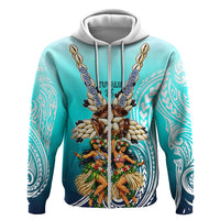 Floating Future Saving Tuvalu Hoodie Ocean Blue Pacific Polynesian Cultural Art Marine Wildlife TS04 Zip Hoodie Blue White - Polynesian Pride
