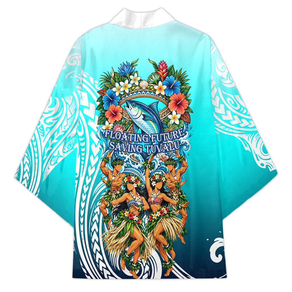 Floating Future Saving Tuvalu Kimono Ocean Blue Pacific Polynesian Cultural Art Marine Wildlife