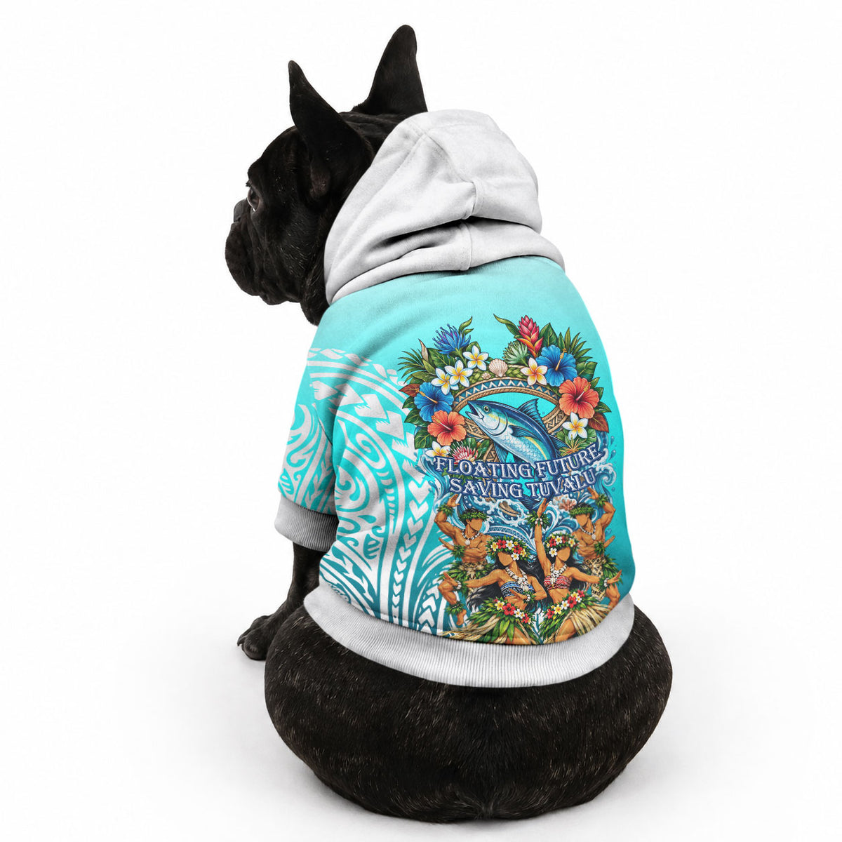 Floating Future Saving Tuvalu Pet Hoodie Ocean Blue Pacific Polynesian Cultural Art Marine Wildlife TS04 - Polynesian Pride