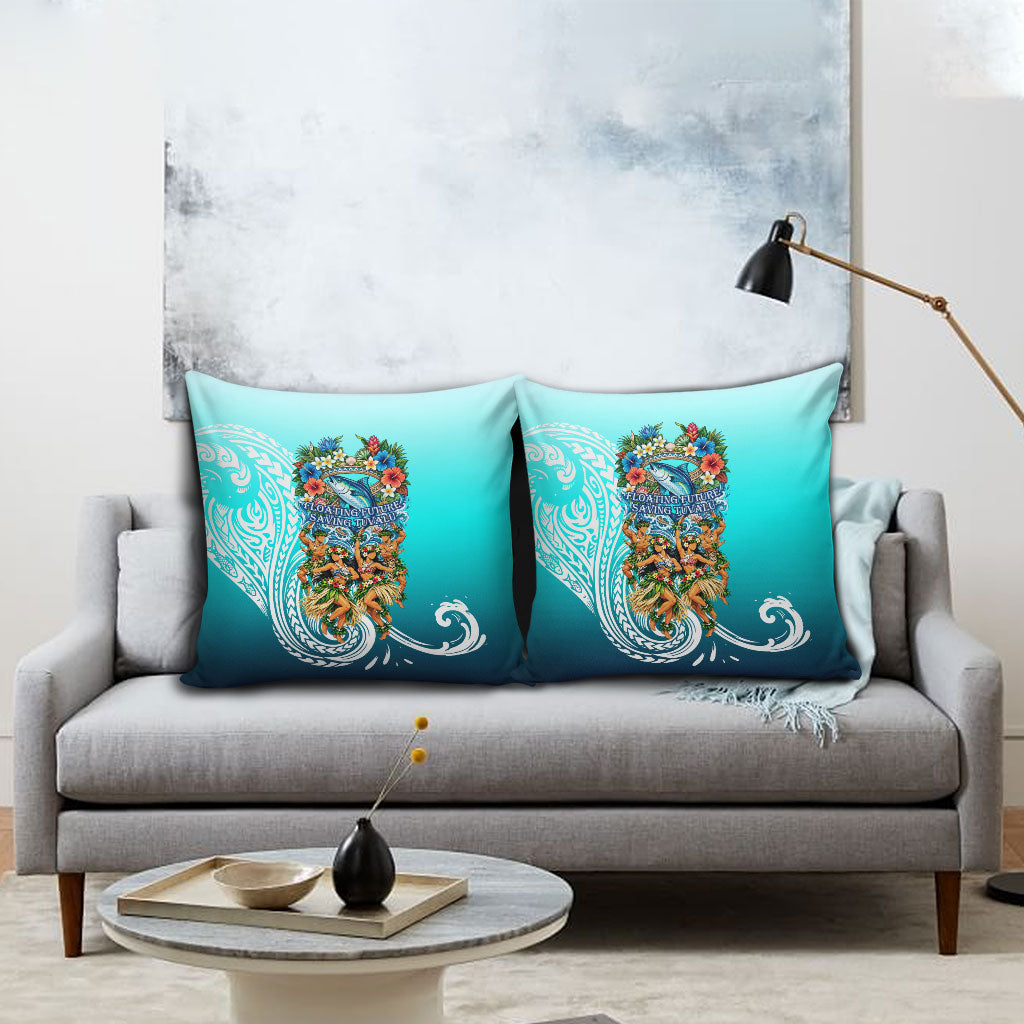 Floating Future Saving Tuvalu Pillow Cover Ocean Blue Pacific Polynesian Cultural Art Marine Wildlife TS04 - Polynesian Pride