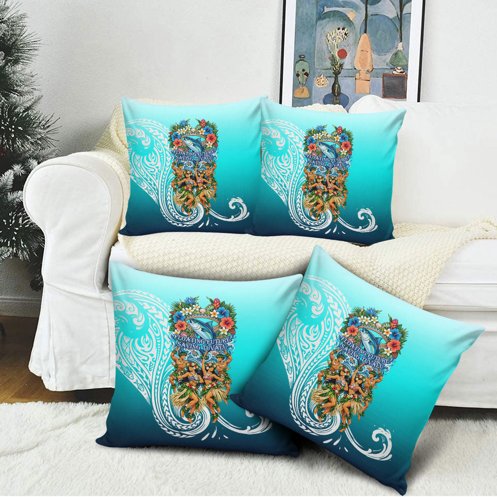 Floating Future Saving Tuvalu Pillow Cover Ocean Blue Pacific Polynesian Cultural Art Marine Wildlife TS04 - Polynesian Pride