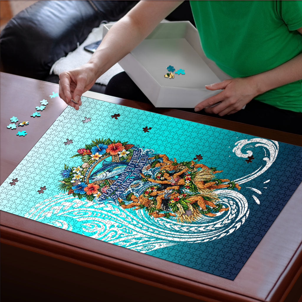 Floating Future Saving Tuvalu Puzzle Ocean Blue Pacific Polynesian Cultural Art Marine Wildlife