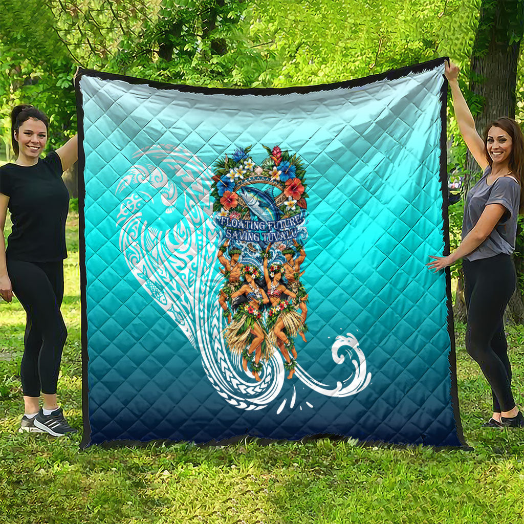 Floating Future Saving Tuvalu Quilt Ocean Blue Pacific Polynesian Cultural Art Marine Wildlife TS04 - Polynesian Pride