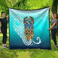 Floating Future Saving Tuvalu Quilt Ocean Blue Pacific Polynesian Cultural Art Marine Wildlife TS04 - Polynesian Pride