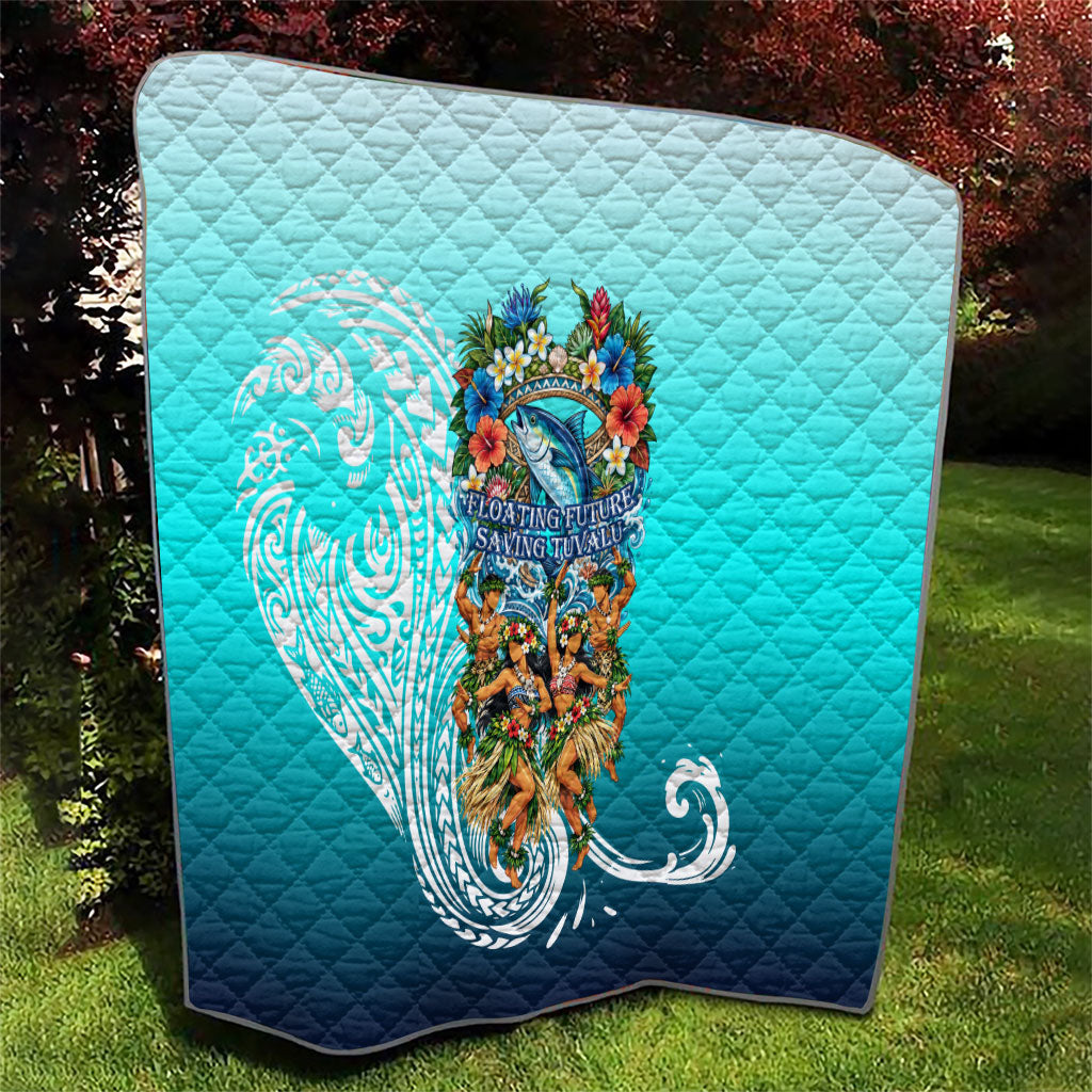 Floating Future Saving Tuvalu Quilt Ocean Blue Pacific Polynesian Cultural Art Marine Wildlife TS04 - Polynesian Pride