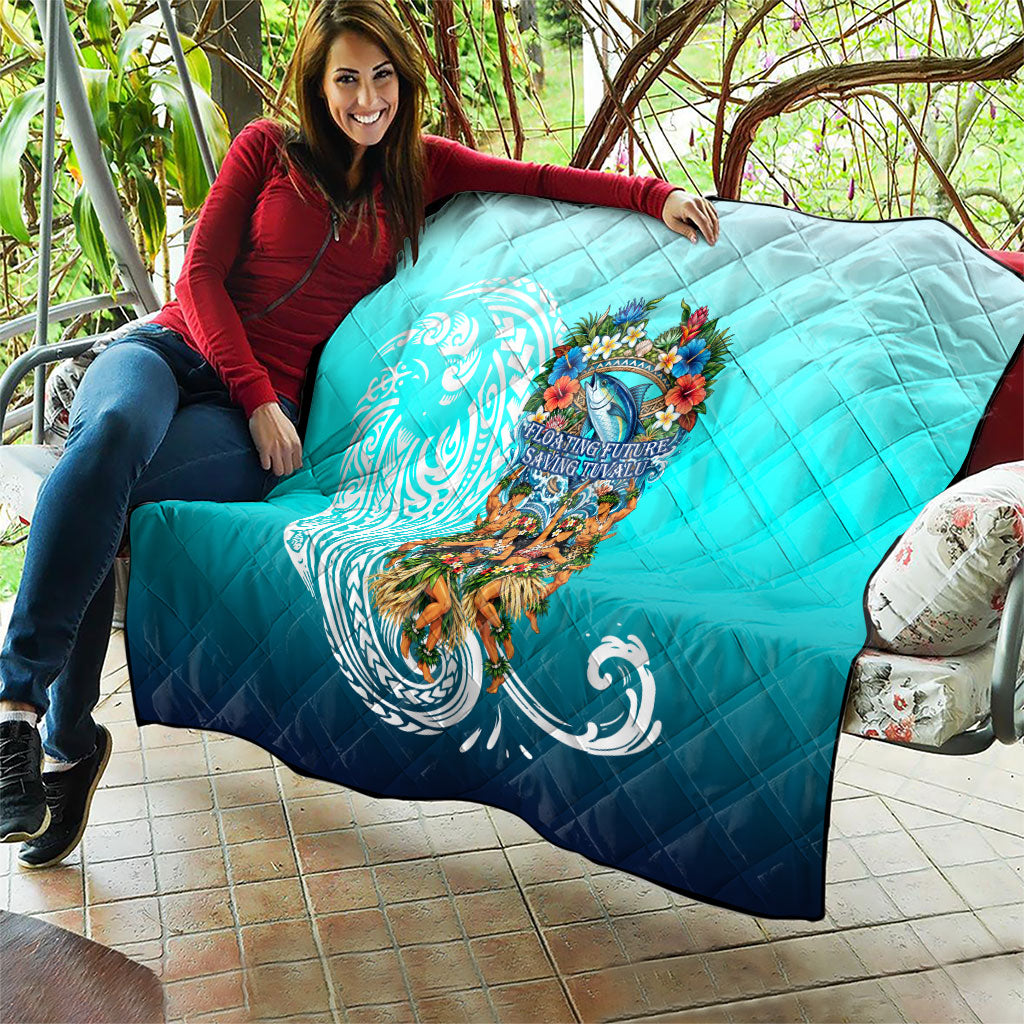 Floating Future Saving Tuvalu Quilt Ocean Blue Pacific Polynesian Cultural Art Marine Wildlife TS04 - Polynesian Pride