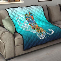 Floating Future Saving Tuvalu Quilt Ocean Blue Pacific Polynesian Cultural Art Marine Wildlife TS04 - Polynesian Pride