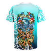 Floating Future Saving Tuvalu Rugby Jersey Ocean Blue Pacific Polynesian Cultural Art Marine Wildlife TS04 - Polynesian Pride