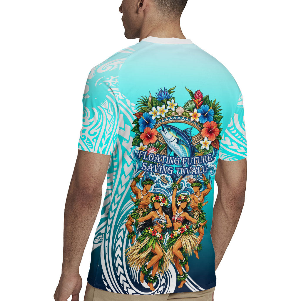 Floating Future Saving Tuvalu Rugby Jersey Ocean Blue Pacific Polynesian Cultural Art Marine Wildlife TS04 - Polynesian Pride