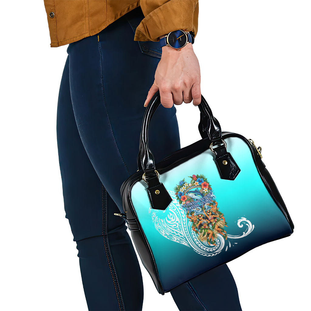 Floating Future Saving Tuvalu Shoulder Handbag Ocean Blue Pacific Polynesian Cultural Art Marine Wildlife TS04 - Polynesian Pride