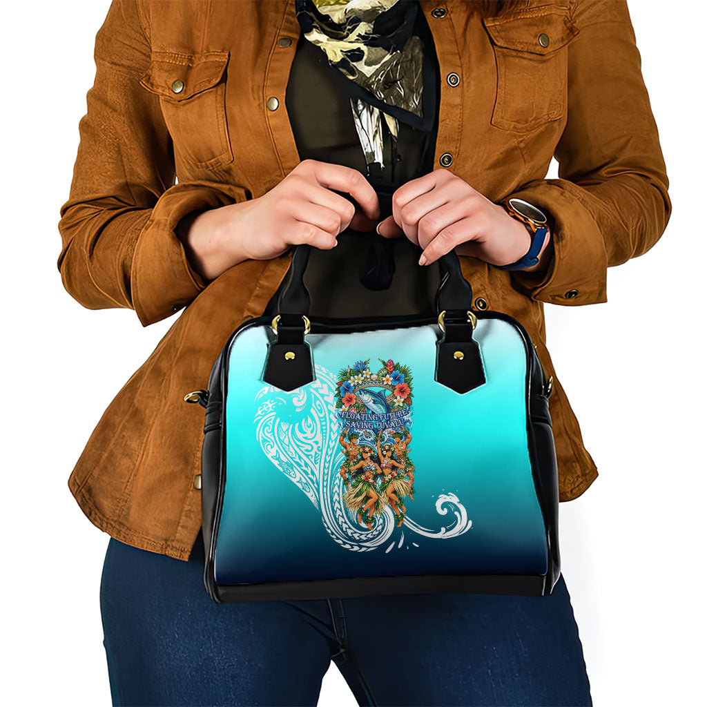 Floating Future Saving Tuvalu Shoulder Handbag Ocean Blue Pacific Polynesian Cultural Art Marine Wildlife TS04 - Polynesian Pride