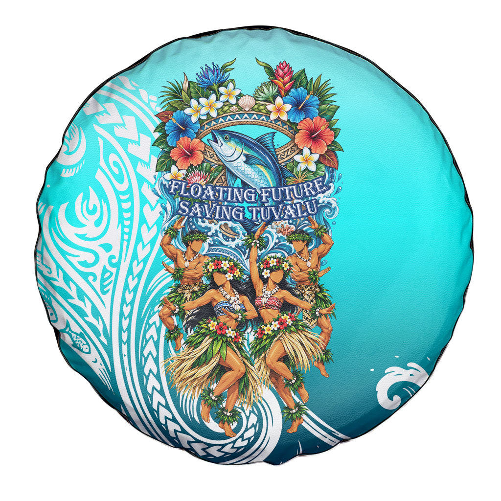 Floating Future Saving Tuvalu Spare Tire Cover Ocean Blue Pacific Polynesian Cultural Art Marine Wildlife TS04 - Polynesian Pride