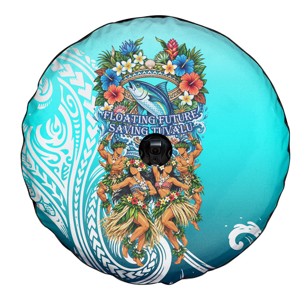 Floating Future Saving Tuvalu Spare Tire Cover Ocean Blue Pacific Polynesian Cultural Art Marine Wildlife TS04 - Polynesian Pride