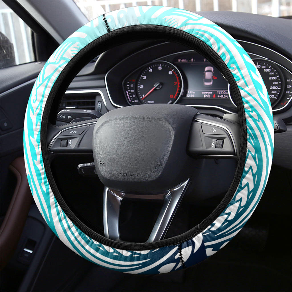 Floating Future Saving Tuvalu Steering Wheel Cover Ocean Blue Pacific Polynesian Cultural Art Marine Wildlife TS04 - Polynesian Pride