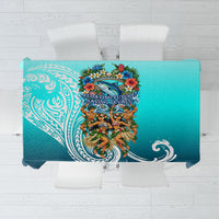 Floating Future Saving Tuvalu Tablecloth Ocean Blue Pacific Polynesian Cultural Art Marine Wildlife TS04 Blue White - Polynesian Pride