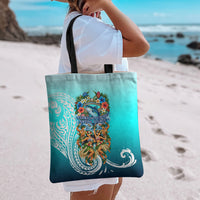 Floating Future Saving Tuvalu Tote Bag Ocean Blue Pacific Polynesian Cultural Art Marine Wildlife TS04 - Polynesian Pride
