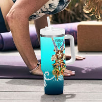 Floating Future Saving Tuvalu Tumbler With Handle Ocean Blue Pacific Polynesian Cultural Art Marine Wildlife TS04 - Polynesian Pride