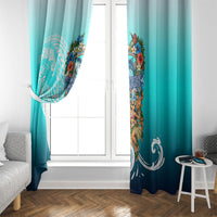 Floating Future Saving Tuvalu Window Curtain Ocean Blue Pacific Polynesian Cultural Art Marine Wildlife TS04 - Polynesian Pride
