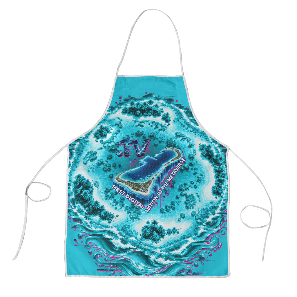 Tuvalu First Digital Nation In The Metaverse Apron Polynesian Island Atoll Cyber Ocean TS04 Blue White - Polynesian Pride
