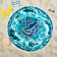 Tuvalu First Digital Nation In The Metaverse Beach Blanket Polynesian Island Atoll Cyber Ocean TS04 One Size 150cm Blue White - Polynesian Pride