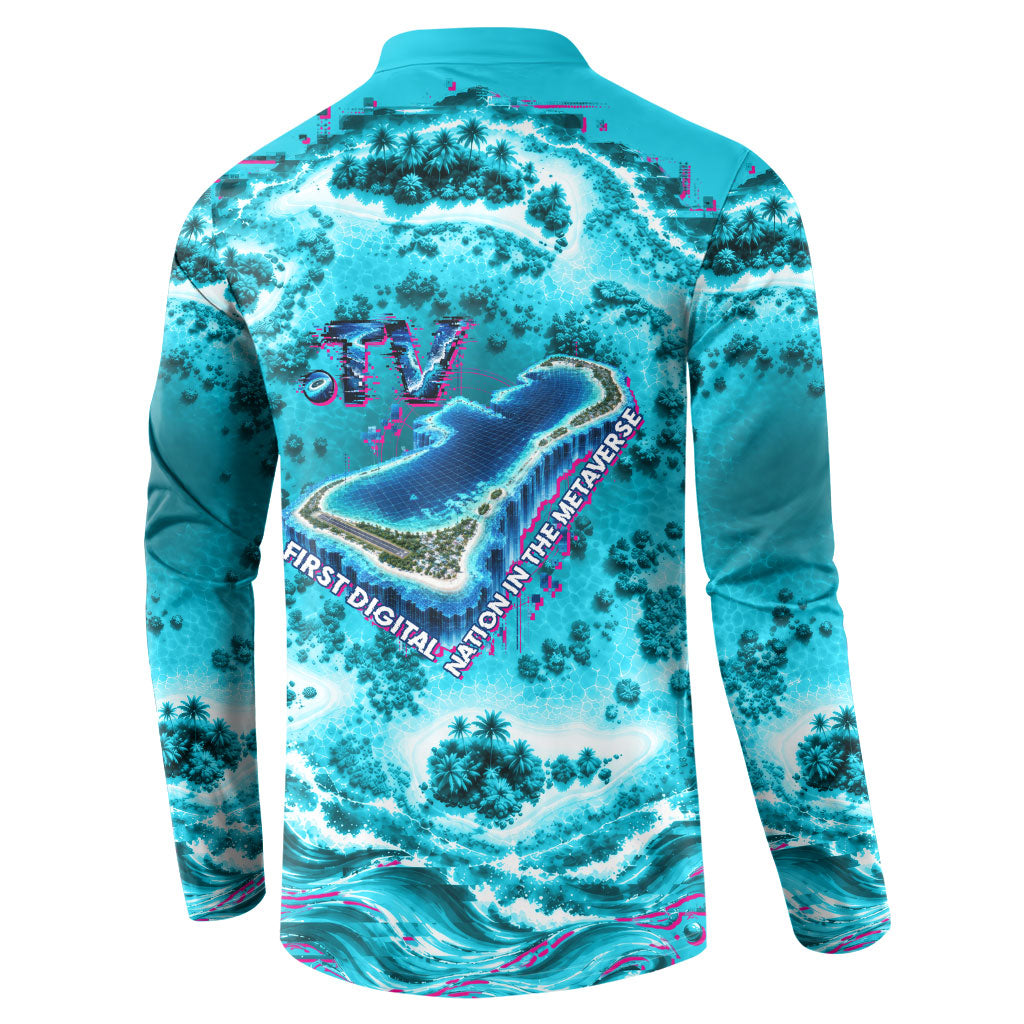 Tuvalu First Digital Nation In The Metaverse Button Sweatshirt Polynesian Island Atoll Cyber Ocean TS04 - Polynesian Pride