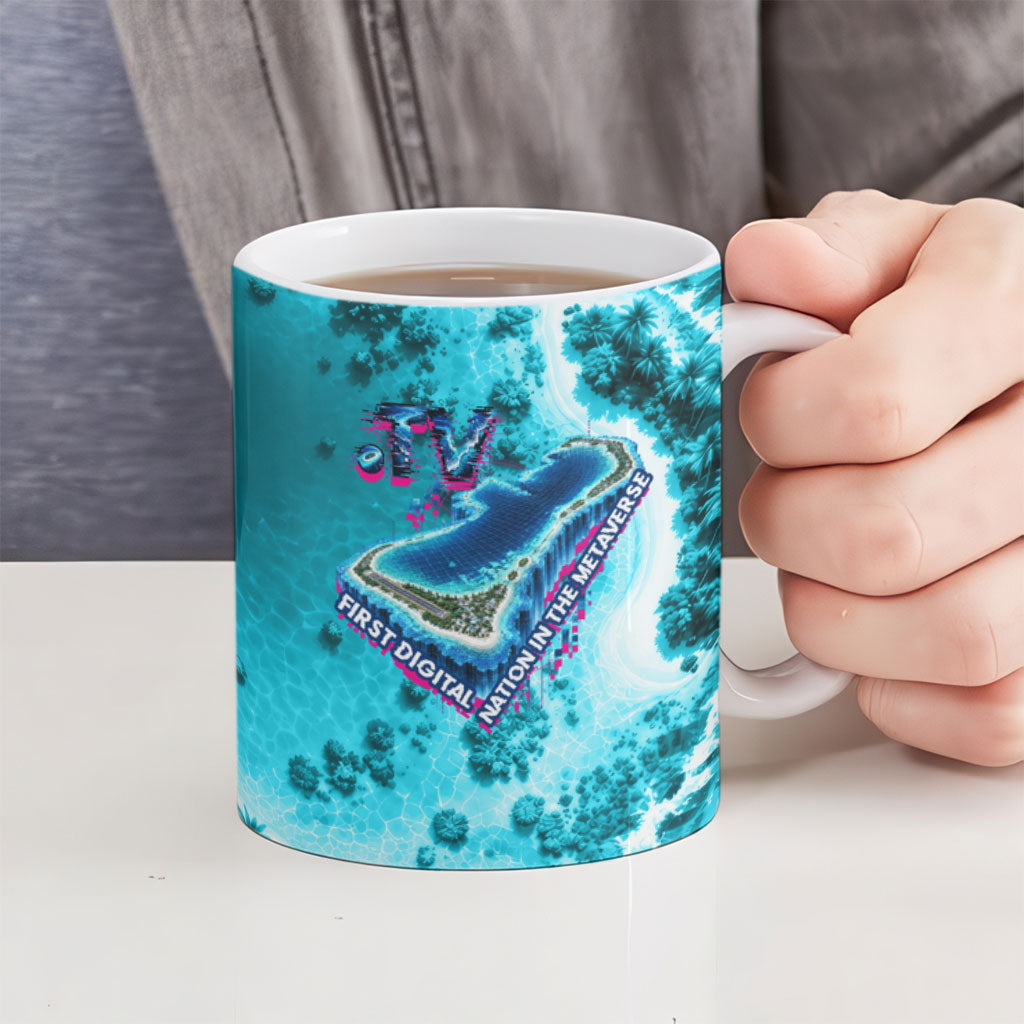 Tuvalu First Digital Nation In The Metaverse Ceramic Mug Polynesian Island Atoll Cyber Ocean TS04 - Polynesian Pride