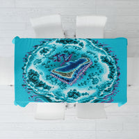 Tuvalu First Digital Nation In The Metaverse Tablecloth Polynesian Island Atoll Cyber Ocean TS04 Blue White - Polynesian Pride