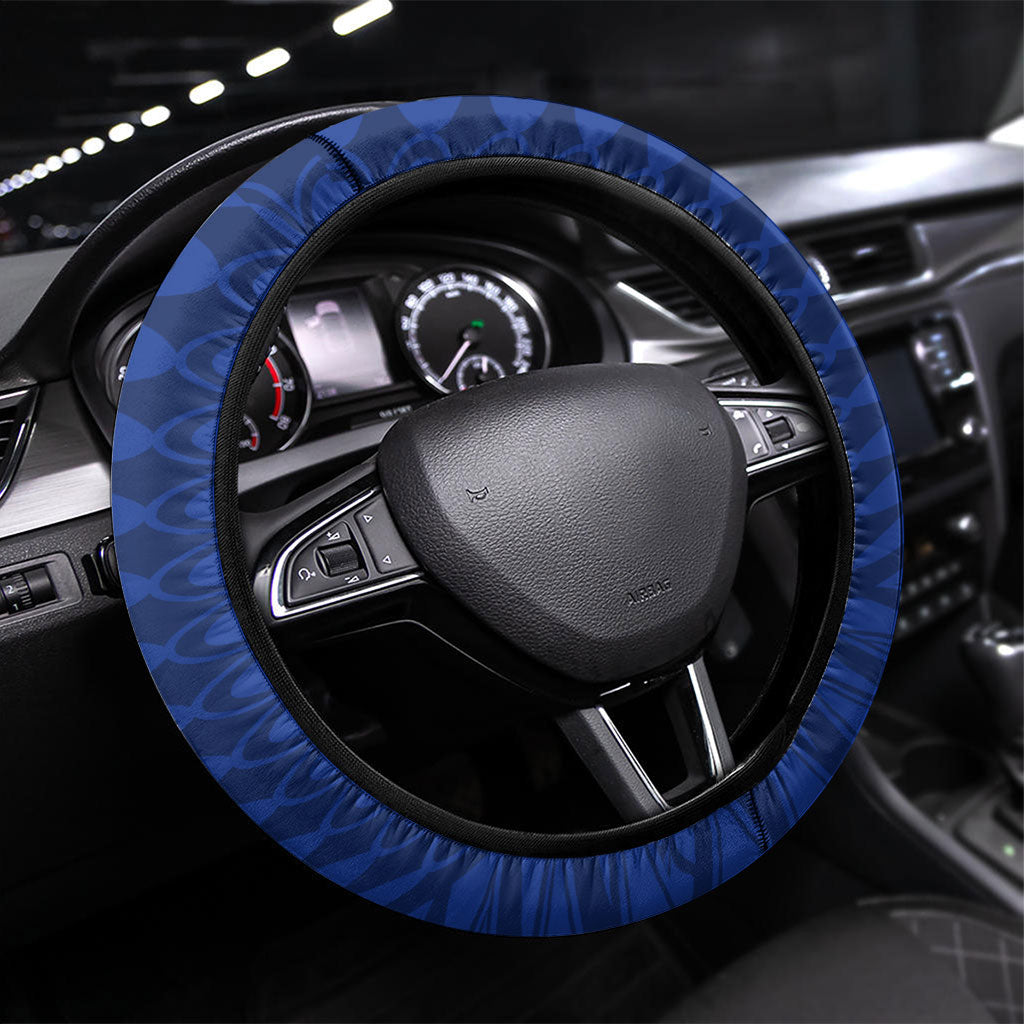Solomon Islands Sea Turtle Steering Wheel Cover Patriotic Flag Coat Of Arms Tribal Hibiscus TS04 Universal Fit Blue Green - Polynesian Pride